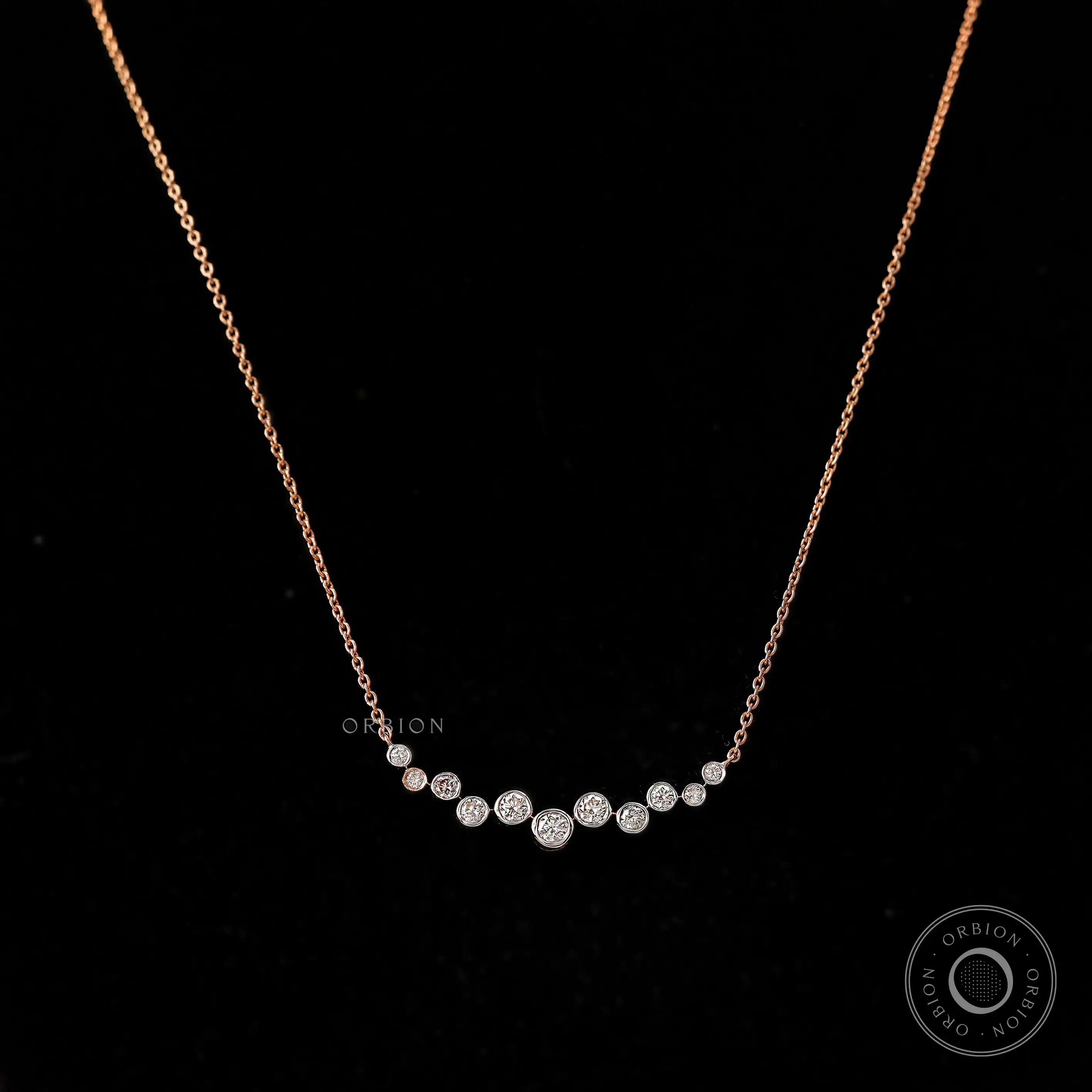 Lab Grown Diamond Bezel Curved Necklace