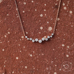 Bezel set curved lab grown diamond pendant necklace