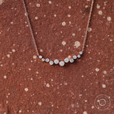 Bezel set curved lab grown diamond pendant necklace