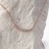 14K Rose Gold Lab Grown Diamond Cluster Necklace on white background