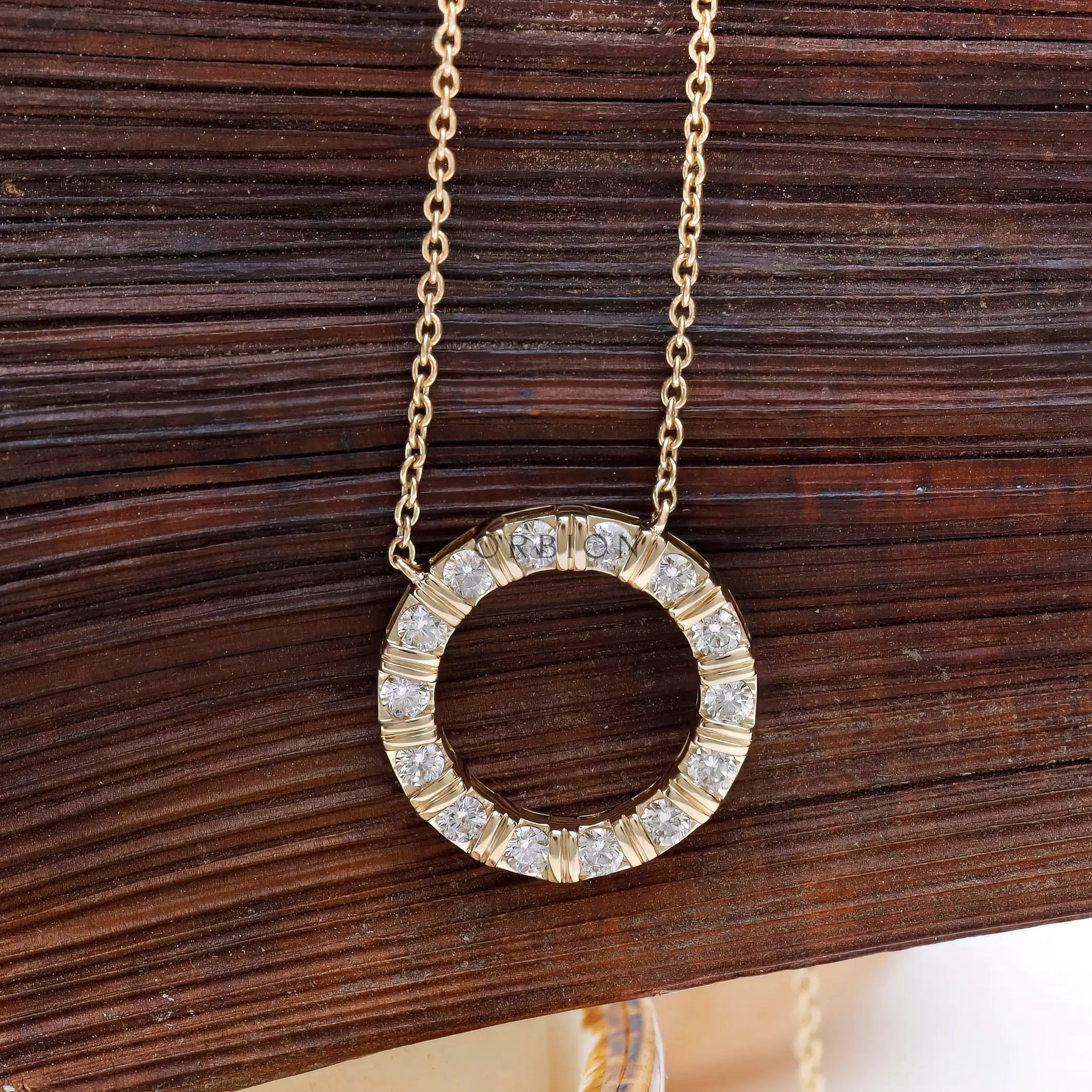 Minimalist Lab Grown Diamond Circle Necklace for daily wear