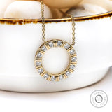 Elegant 14k Gold Lab Diamond Circle Necklace