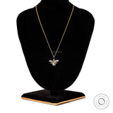 Lab Grown Diamond Honey Bee Pendant Necklace Unique Pave Set Minimalist Gold Bee Pendant Antique Bumble Bee Charm Pendant Sweet 16 Gift