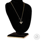 Minimalist bumble bee pendant necklace on gold chain