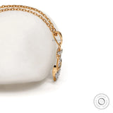 Elegant yellow gold anchor necklace with rope detail and lab-created diamonds