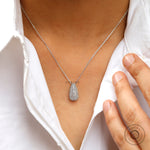 Fine diamond teardrop pendant necklace modern design