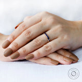 Princess cut blue sapphire stacking ring 14k rose gold