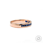 Synthetic princess cut sapphire half eternity ring