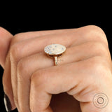 Fine jewelry modern disc ring with polished gold finish