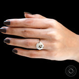 Artistic scattered diamond statement ring in 14k gold