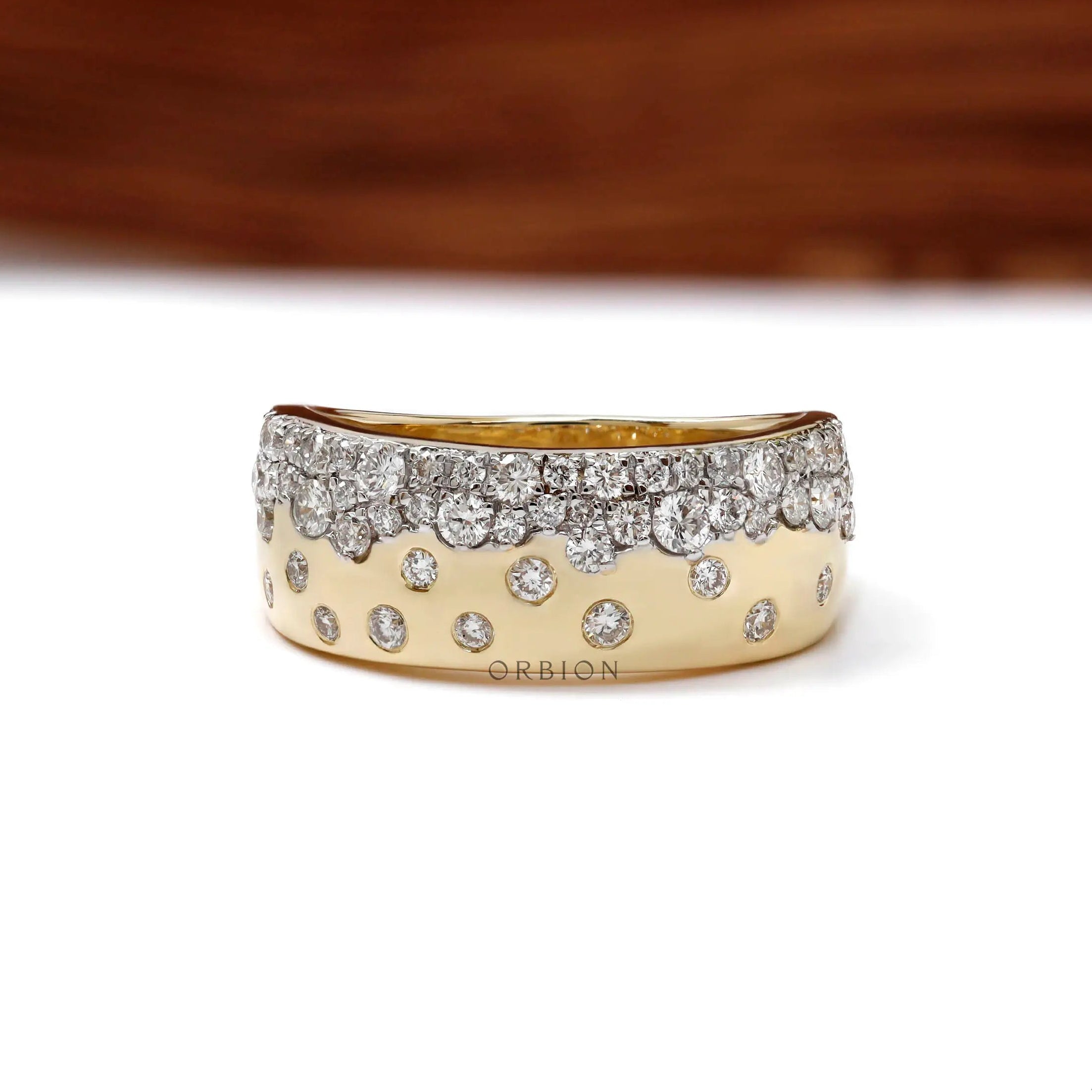 Scattered galaxy diamond snowfall cigar band front view on white background