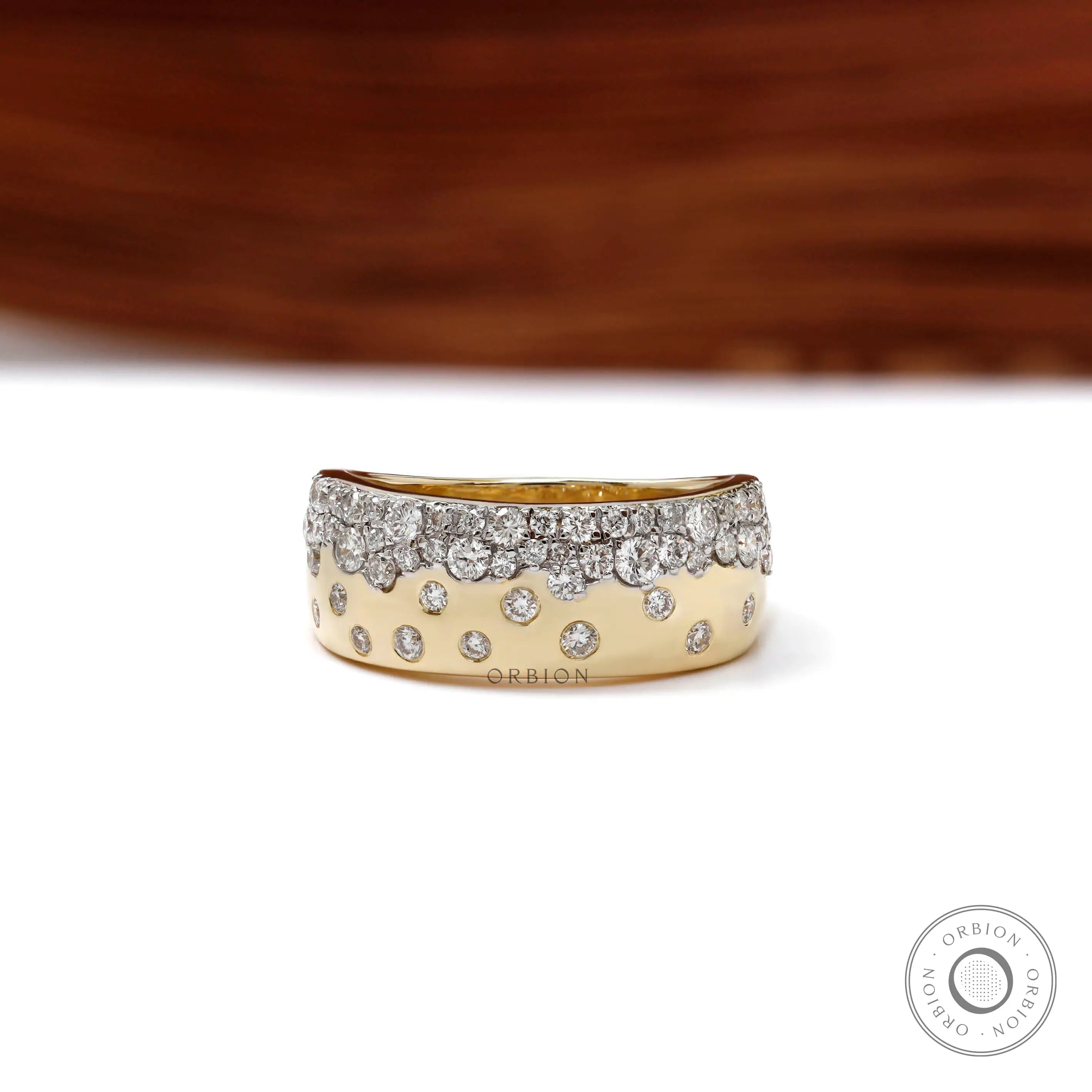 Scattered galaxy diamond snowfall cigar band front view on white background