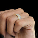 Top view of scattered diamond confetti cigar band highlighting snowfall edge
