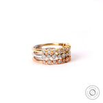 Scalloped bezel diamond band with round brilliant lab diamonds