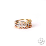 Scalloped bezel diamond band with round brilliant lab diamonds