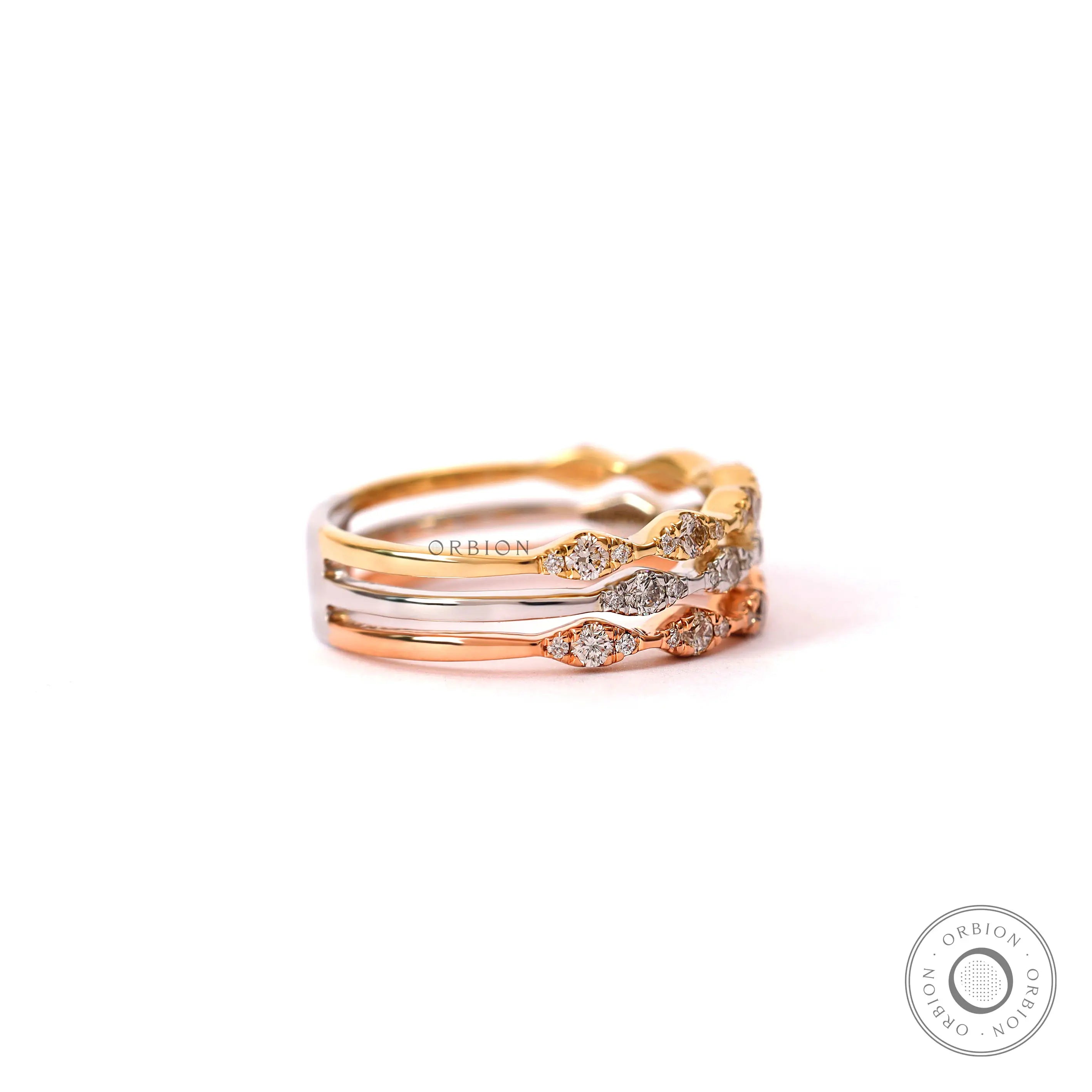 Pave diamond band ring in 10k white yellow rose gold tone elegant shine