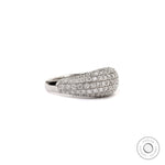 Pave set iced out diamond dome ring side profile