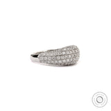 Pave set iced out diamond dome ring side profile