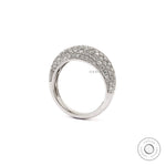 Multi row diamond pave dome ring angled view