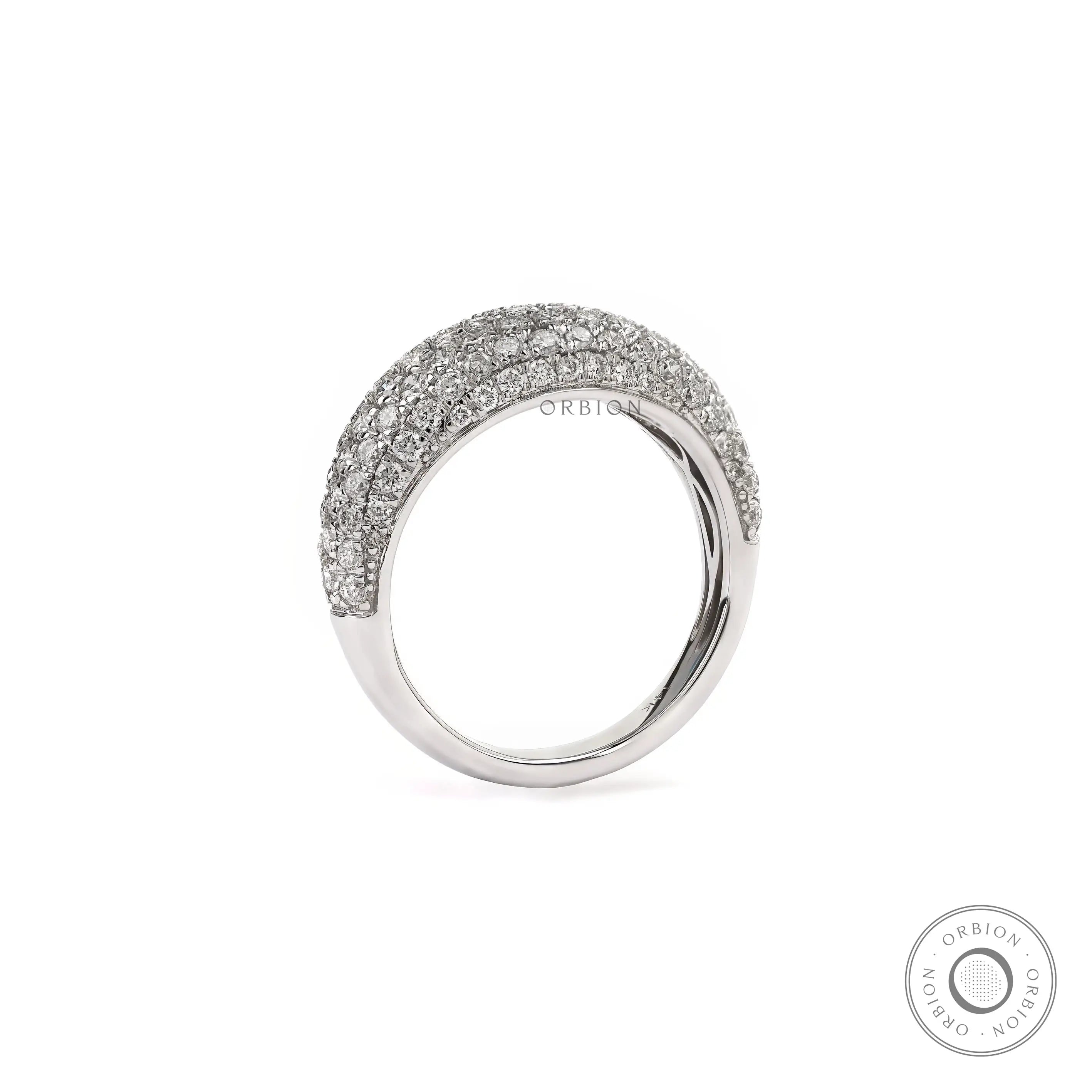 Luxury iced out dome lab diamond ring high sparkle view