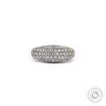 Diamond pave statement cocktail ring in white gold detailed view