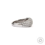 Multi row diamond pave dome ring angled view