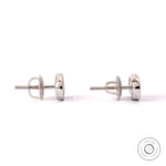 Oval Pave Diamond Stud Earrings in 14k White Gold