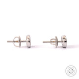 Oval Pave Diamond Stud Earrings in 14k White Gold