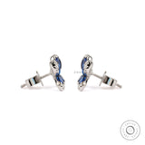 Nature inspired butterfly stud earrings with diamonds and sapphires