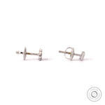 side view of diamond cloud and lightning bolt stud earrings in 10K white gold