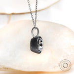 Old Mine cut lab diamond pendant in antique style setting
