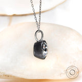 Old Mine cut lab diamond pendant in antique style setting