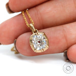 Vintage georgian inspired gold necklace charm detail