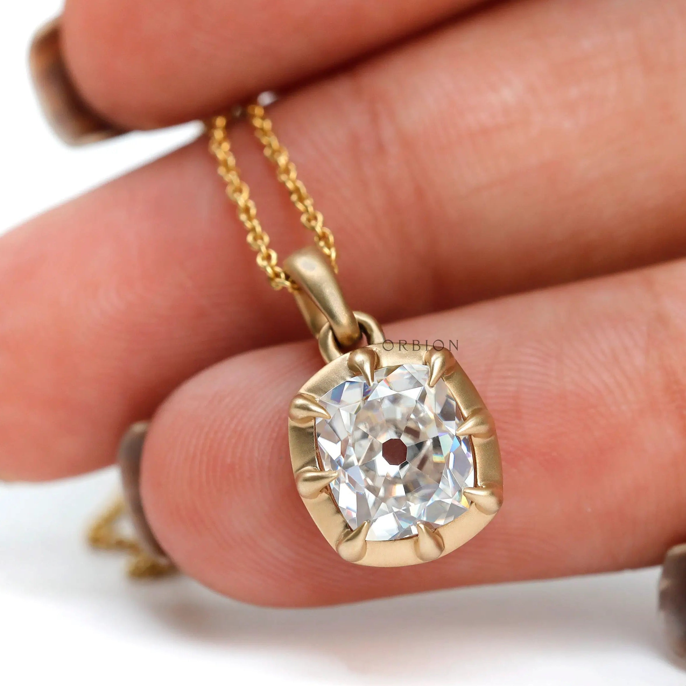 Vintage georgian inspired gold necklace charm detail