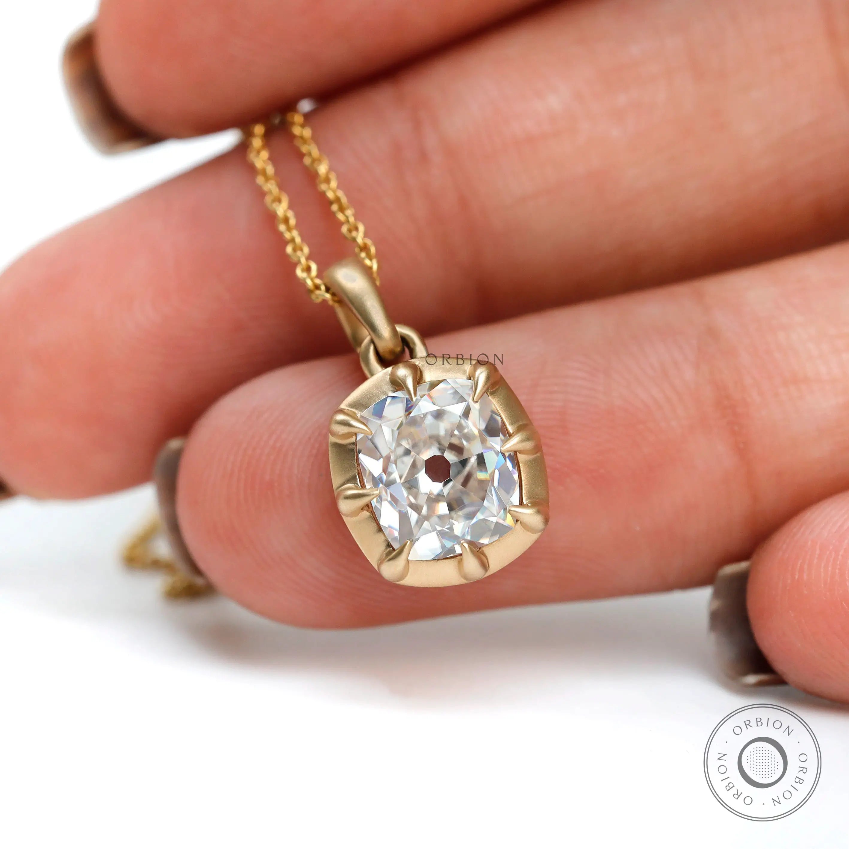 Vintage georgian inspired gold necklace charm detail