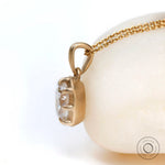 Matte finish 14k yellow gold antique style solitaire pendant