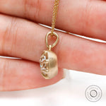 Heirloom style old mine cut pendant in yellow gold