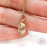 Heirloom style old mine cut pendant in yellow gold
