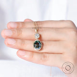 Oval and cushion moissanite vintage style drop pendant
