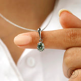 Oval vintage cut moissanite pendant jewelry gift for women