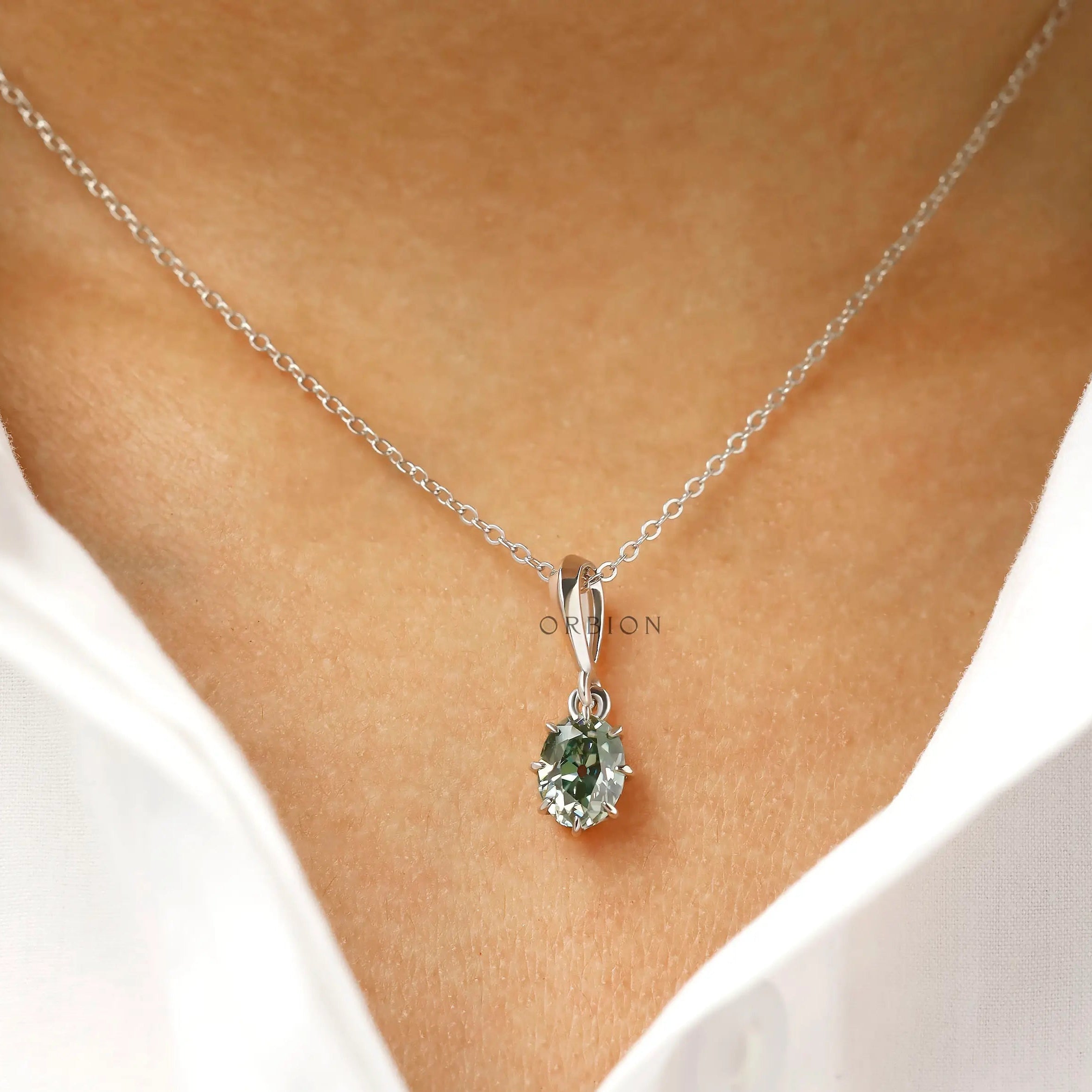 Minimalist moissanite pendant necklace for everyday wear