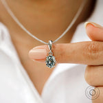 Antique style bluish grey moissanite solitaire pendant for women