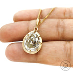 6 CT Off White Pear Moissanite Georgian Pendant for Fine Jewelry