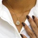Luxury Pear Shaped Moissanite Pendant with Antique Georgian Setting