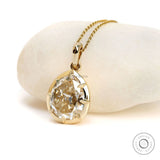 Elegant 6 CT pear-shaped moissanite pendant in 18K yellow gold georgian design