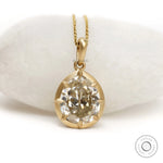 6 CT Off White Pear Shaped Moissanite Pendant with Antique Georgian Design