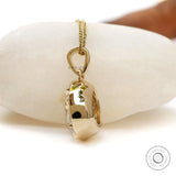 Pear moissanite pendant 6 CT in classic georgian style, 18K yellow gold