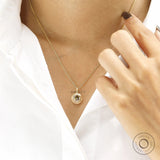 Modern brushed matte 10k yellow gold pendant with champagne moissanite, 1.50 Ct