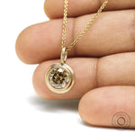 1.50 Ct Old european cut moissanite pendant in yellow gold bezel for fine jewelry