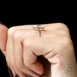 Vintage elongated cushion solitaire ring lab diamond engagement ring